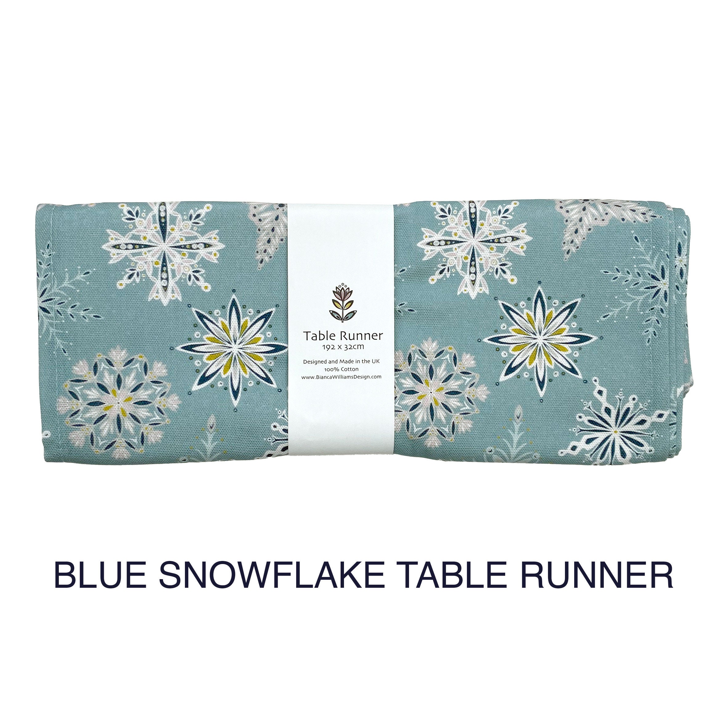 Embroidered Snowflake Table Runner 72
