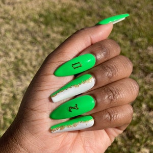 Customizable bday year nails | custom press ons | bday nails |