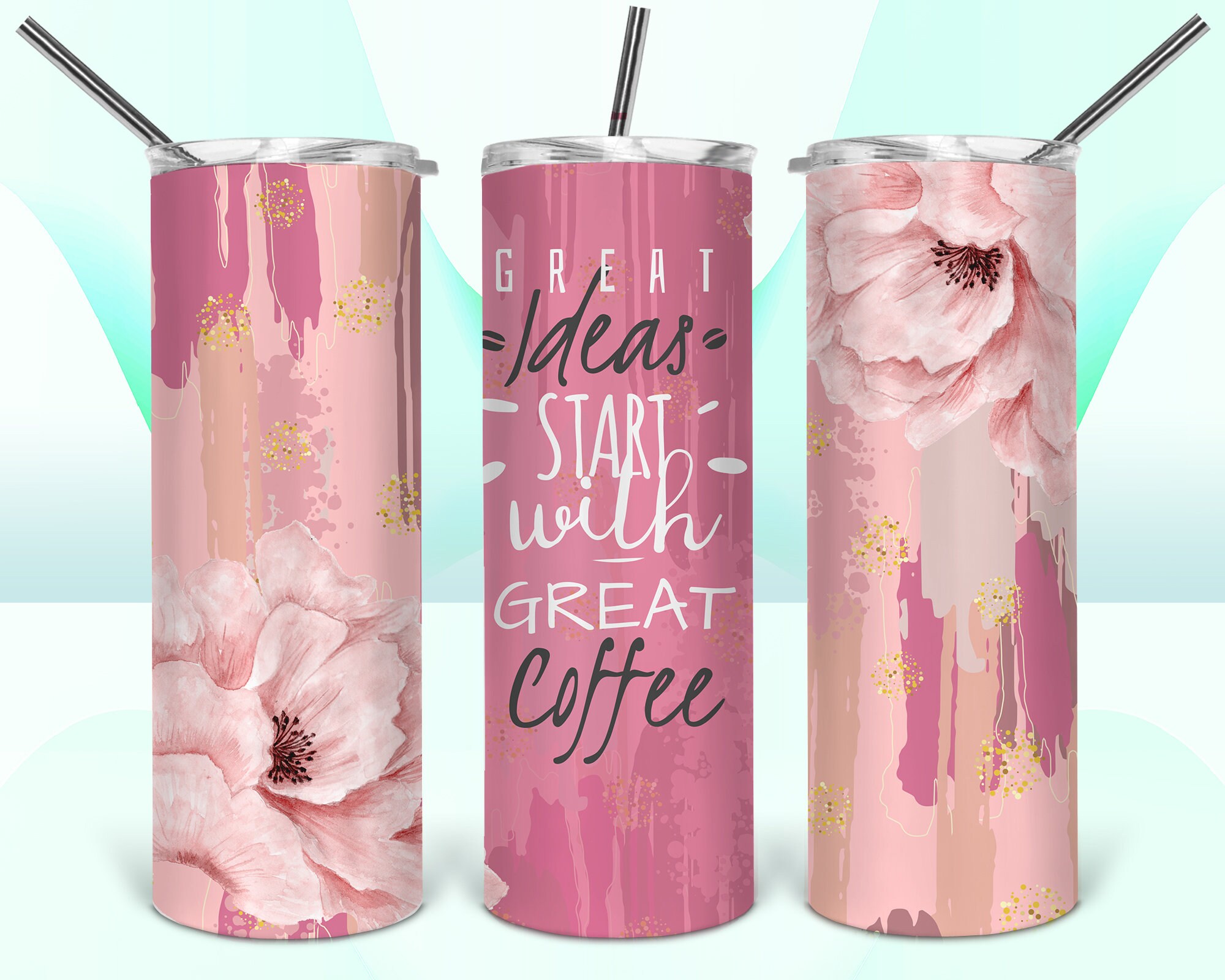 Tumbler Design Coffee PNG Sublimation Tumbler 20oz Coffee Etsy