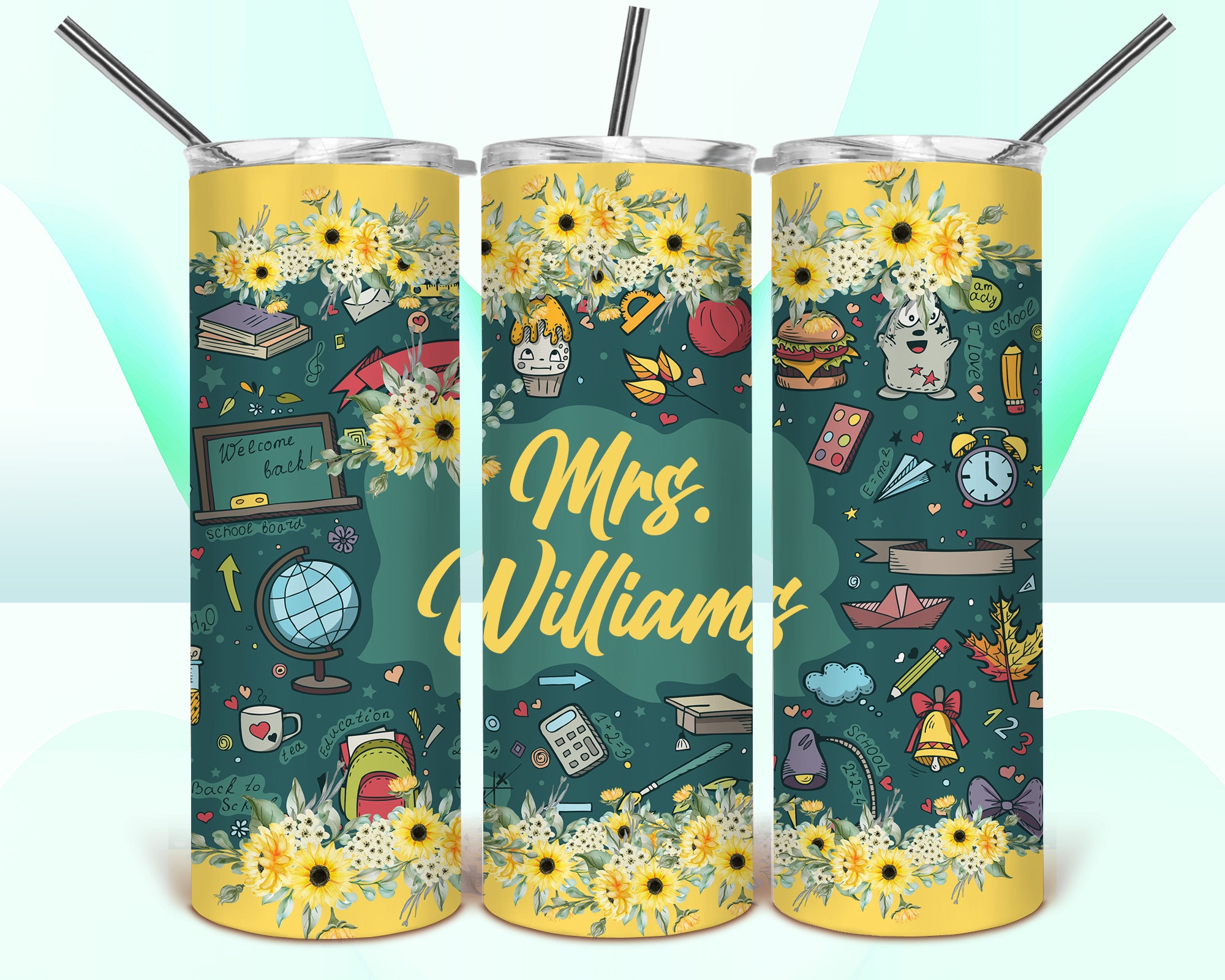 Tumbler Design Teacher PNG Sublimation Tumbler 20oz Tumbler Etsy