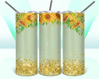 Tumbler Design Flowers Glitter PNG Sublimation Tumbler 20oz Flowers Print Tumbler PNG Sublimation Tumbler Design Glitter Flowers Tumbler Png