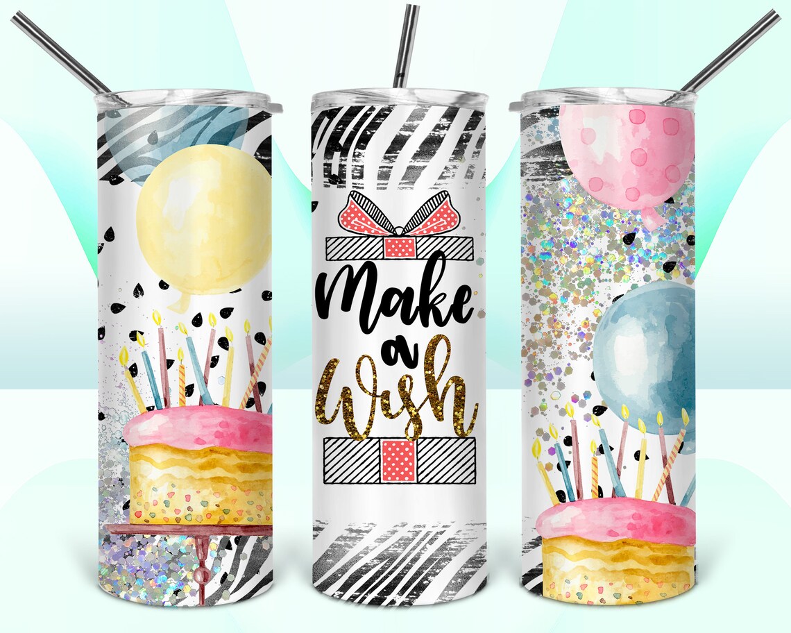 Tumbler Design Happy Birthday PNG Sublimation Tumbler 20oz Etsy