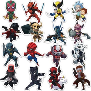 Superhero Stickers | Random Superhero Stickers | Random Assortment | Great for Scrapbooking | Hydro flask | water bottle | laptop