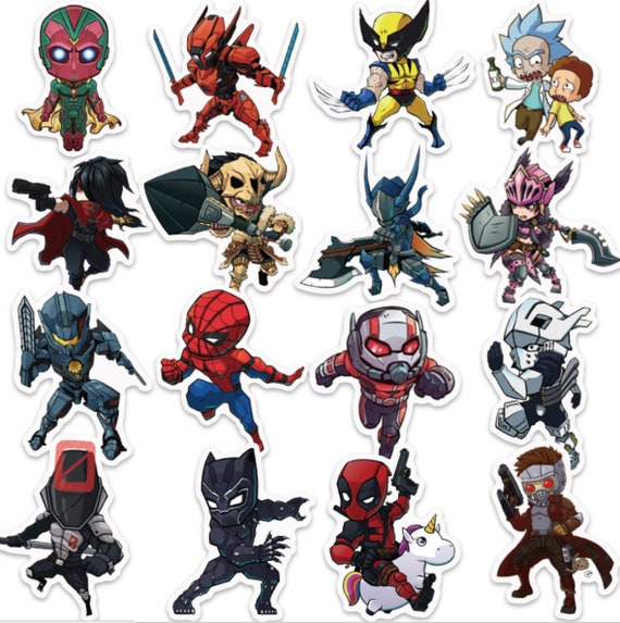 Superhero Stickers Random Superhero Stickers Random Etsy UK