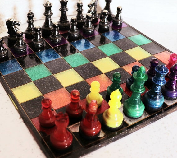 Chess Set, Handmade in Resin - Choose Your Own Colours, and