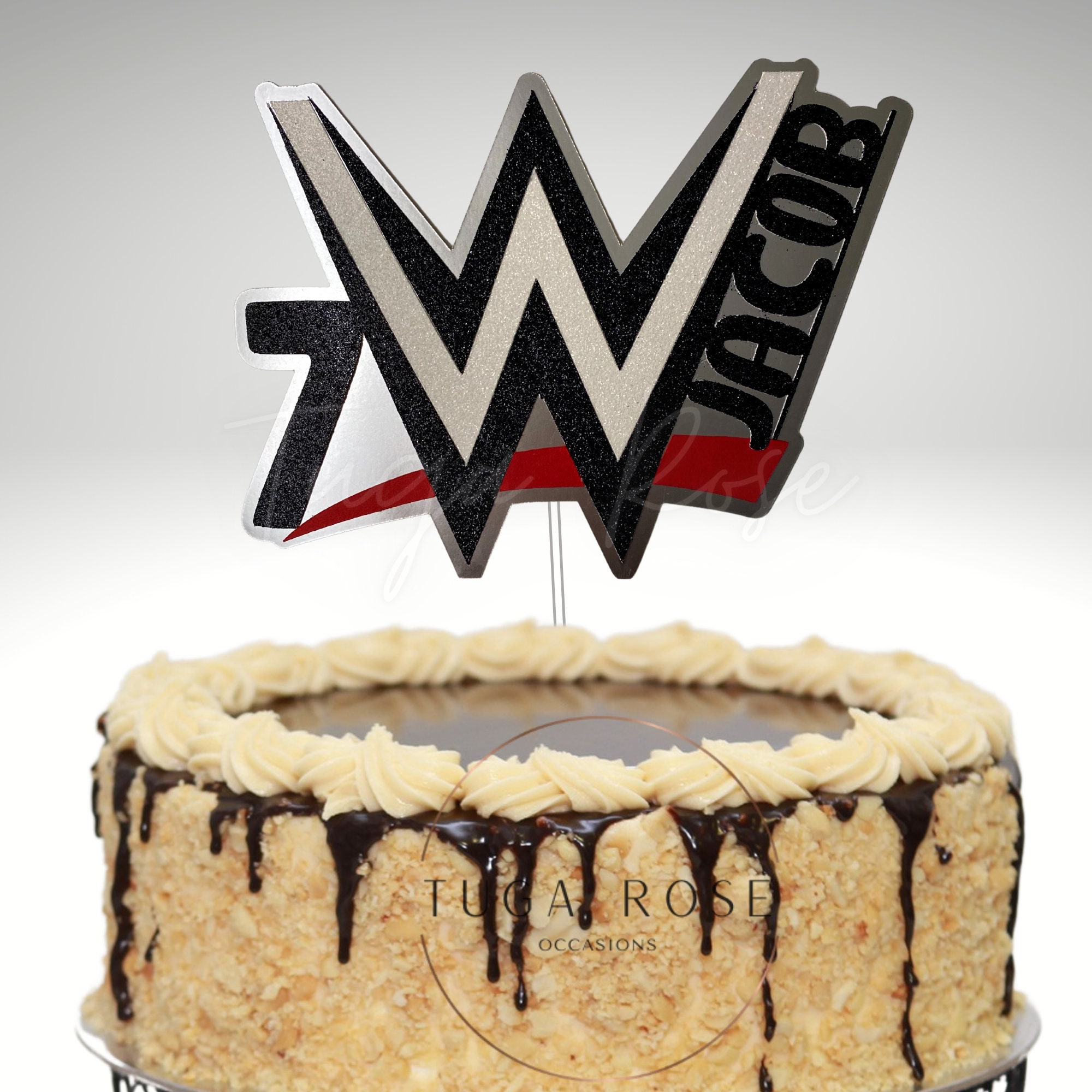 WWE Inspired Personalised Cake Topper Wrestling Cake Etsy