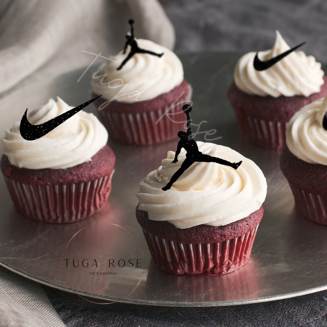 Nike Air Jordan Inspired Cupcake Toppers Pack of 6 or 12 Etsy Canada
