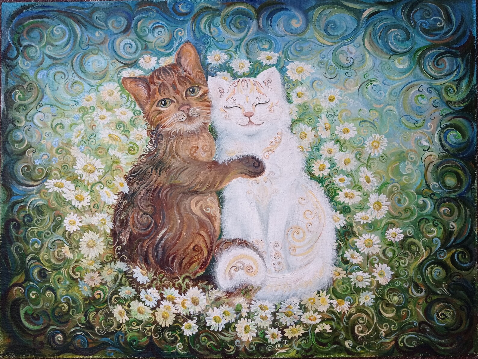 Cats and daisies Etsy