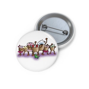 Cuppy the Special Cupcake Family Custom Pin Buttons (White)