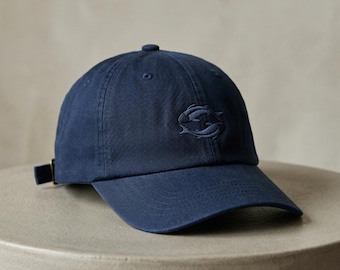 Embroidered Pisces Hat, Double Fish Wash Dad Cap, Fishing Lover Gift, Zodiac Astrology Cap, Nautical Fish Headwear, Yin Yang Aesthetic