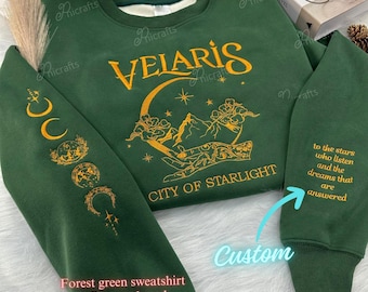 Sweat-shirt brodé Velaris, sweat à capuche brodé Velaris City Of Starlight, chemise The Night Court, City of Starlight, chemise ACOTAR, pull SJM