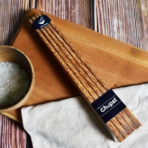 Premium Coconut Chopsticks - Set of 10 Pairs Using Safe, Natural Production Technology