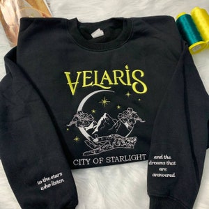 Velaris Embroidered Sweatshirt,Velaris City Of Starlight Embroidered Hoodie,City of Starlight,The Night Court Shirt,SJM sweater,ACOTAR Shirt