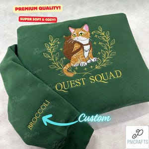 Quest Squad Broccoli Embroidered Sweatshirt, Custom Onyx Storm Embroidered Hoodie, Fourth Wing, Basgiath War College,Dragon Rider,Book Lover