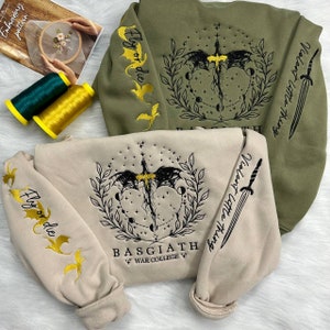 Sudadera bordada de la Cuarta Ala, Escuela de Guerra Basgiath personalizada, Rebecca Yorros, Jinete de Dragón, Violet Sorrengail, Xaden Riorson, Lector de Fantasía