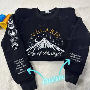 Velaris Embroidered Sweatshirt,Velaris City Of Starlight Embroidered Hoodie,City of Starlight,ACOTAR Shirt,The Night Court Shirt,SJM sweater