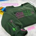 Wicked Change For Good Embroidered Shirt, Defy Gravity Broomstick Magic Wand, Wizard Movie , Wicked Musical Fan Gift, Wizard of Oz shirt product logo