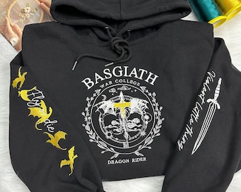 Basgiath War College Embroidered Sweatshirt, Custom Fourth Wing Shirt, Dragon Rider, Rebecca Yorros, Violet Sorrengail,Bookish Shirt,Fantasy