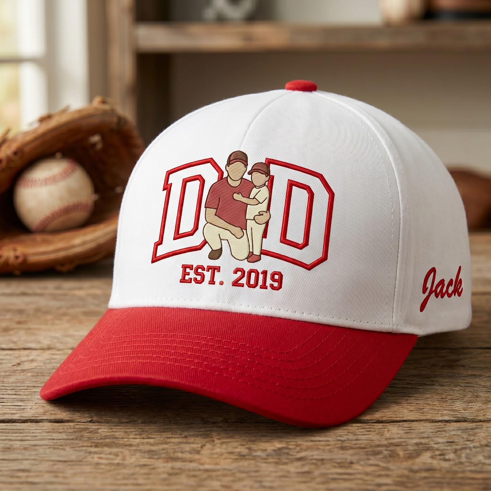 Custom Embroidered Portrait Cap for Dad, Personalized Photo Dad Hat ...
