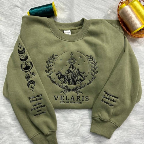 Sudadera bordada Velaris, sudadera con capucha bordada Velaris City Of Starlight, City of Starlight, suéter SJM, camiseta The Night Court, camiseta ACOTAR