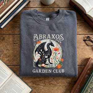 Abraxos Flower Garden Club Embroidered Shirt | Throne of Glass Flower Tee | Fantasy Book Lover T-Shirt | TOG Bookish Gift for Readers