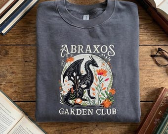 Abraxos Flower Garden Club Embroidered Shirt | Throne of Glass Flower Tee | Fantasy Book Lover T-Shirt | TOG Bookish Gift for Readers