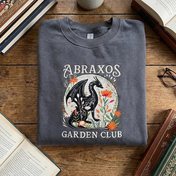 Abraxos Flower Garden Club Embroidered Shirt | Throne of Glass Flower Tee | Fantasy Book Lover T-Shirt | TOG Bookish Gift for Readers