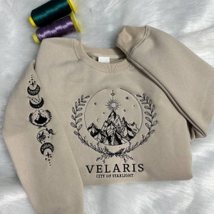 Velaris Embroidered Sweatshirt,Velaris City Of Starlight Embroidered Hoodie,City of Starlight,SJM sweater,ACOTAR Shirt,The Night Court Shirt