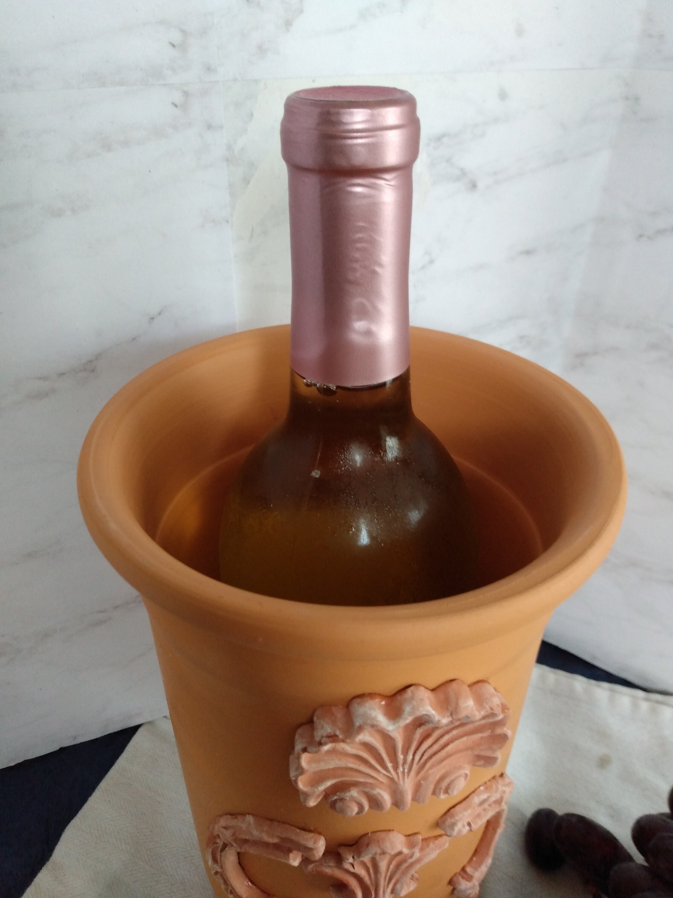 Terracotta Wine Brique or base for long stem flowers with Etsy