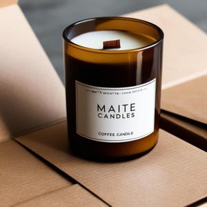 Soy Wax Candle,coffee Scented Candle Gift for mom, candles scented lemon and cinnamon. Housewarming Giftlogo 7 OZ