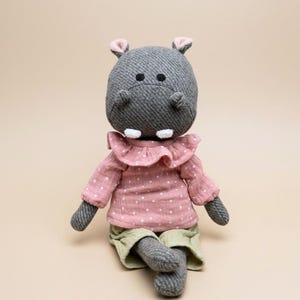 Patrón de costura de hipopótamo de peluche: Animal de peluche DIY (Patrón PDF)