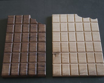 Dessous de plat tablette de chocolat en bois.