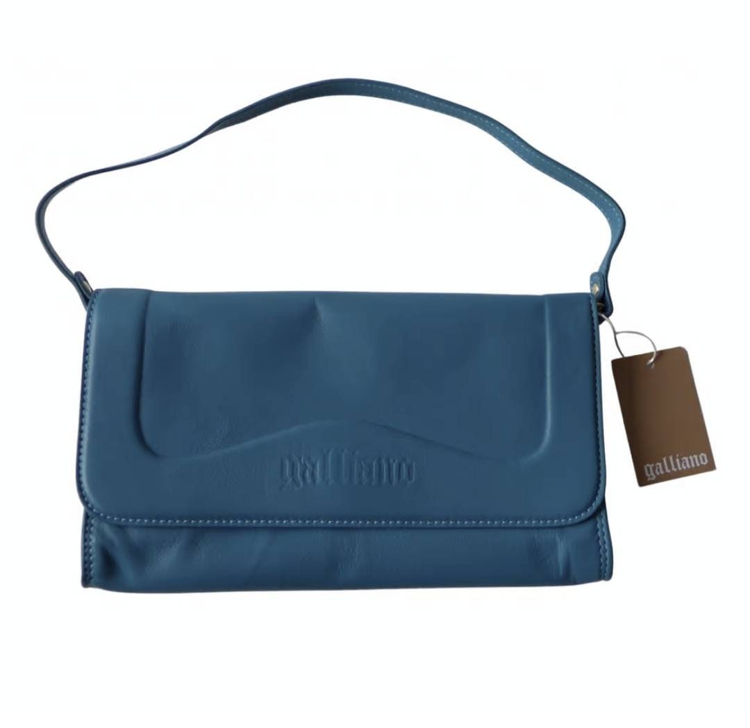 バッグ galliano ジョン・ガリアーノ ブルーレザーバッグ バゲット - Etsy 日本