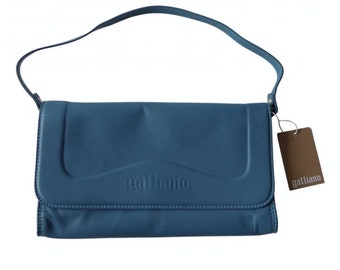 John Galiano Blue Leather Bag-Baguette