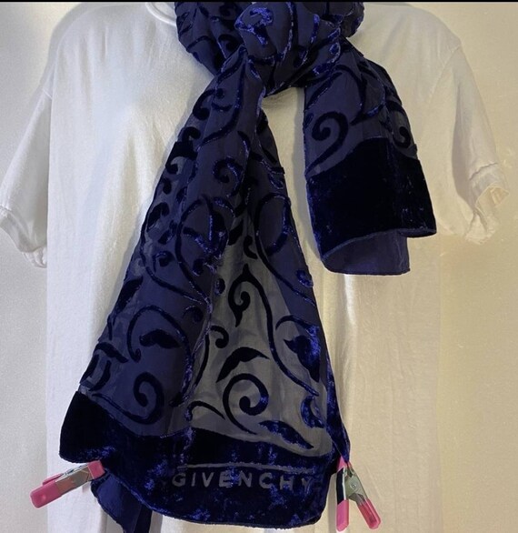 Givenchy Rare Vintage Velvet Scarf Like New - image 7