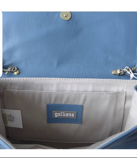 ジョン・ガリアーノ ブルーレザーバッグ バゲット - Etsy 日本