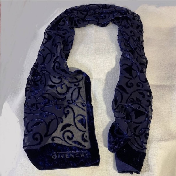 Givenchy Rare Vintage Velvet Scarf Like New