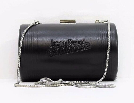 Vintage Jean Paul Gaultier Clutch Cylinder Bag le… - image 3