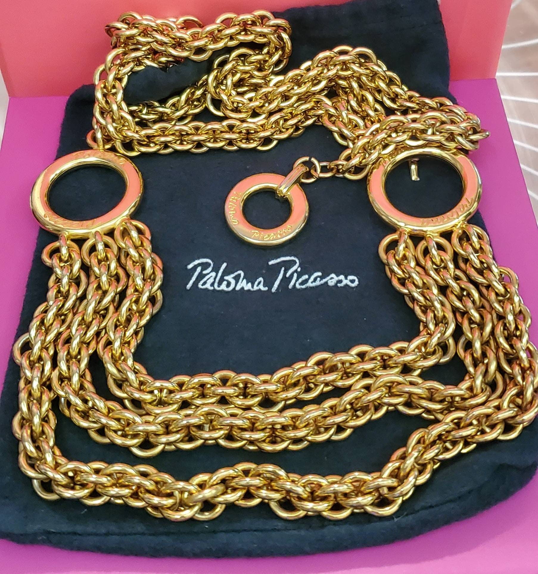 Chic Gold Chain Belt by Paloma Picasso Paloma Picasso Gold Tone Chain Belt. - Etsy main image 2