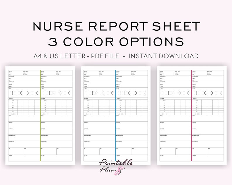 2 or 4 Patient Nurse Report Sheet - Il 794xN.3710758108 M9b9