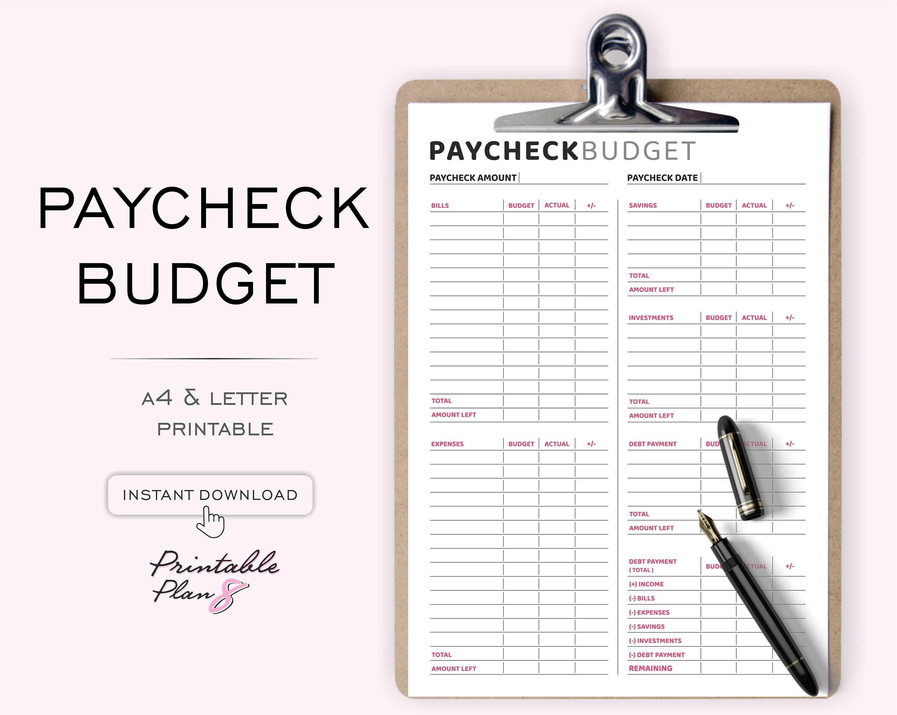 Paycheck Printable - Etsy