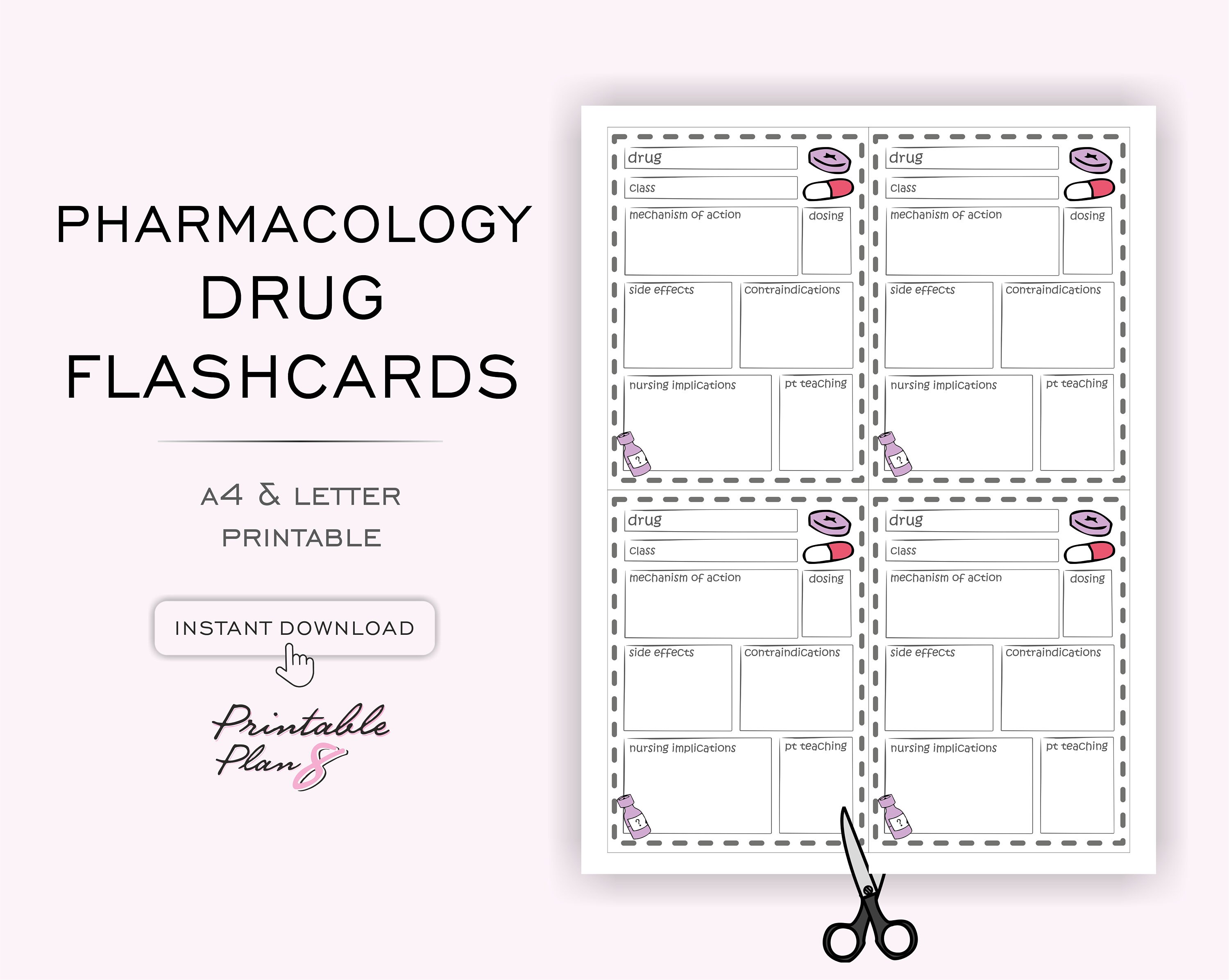 Pharmacology Drug Cards Template, Study Notes, Nursing Student, Nursing Pharmacology Drug Cards Template, Study Notes, Nursing Student, Nursing