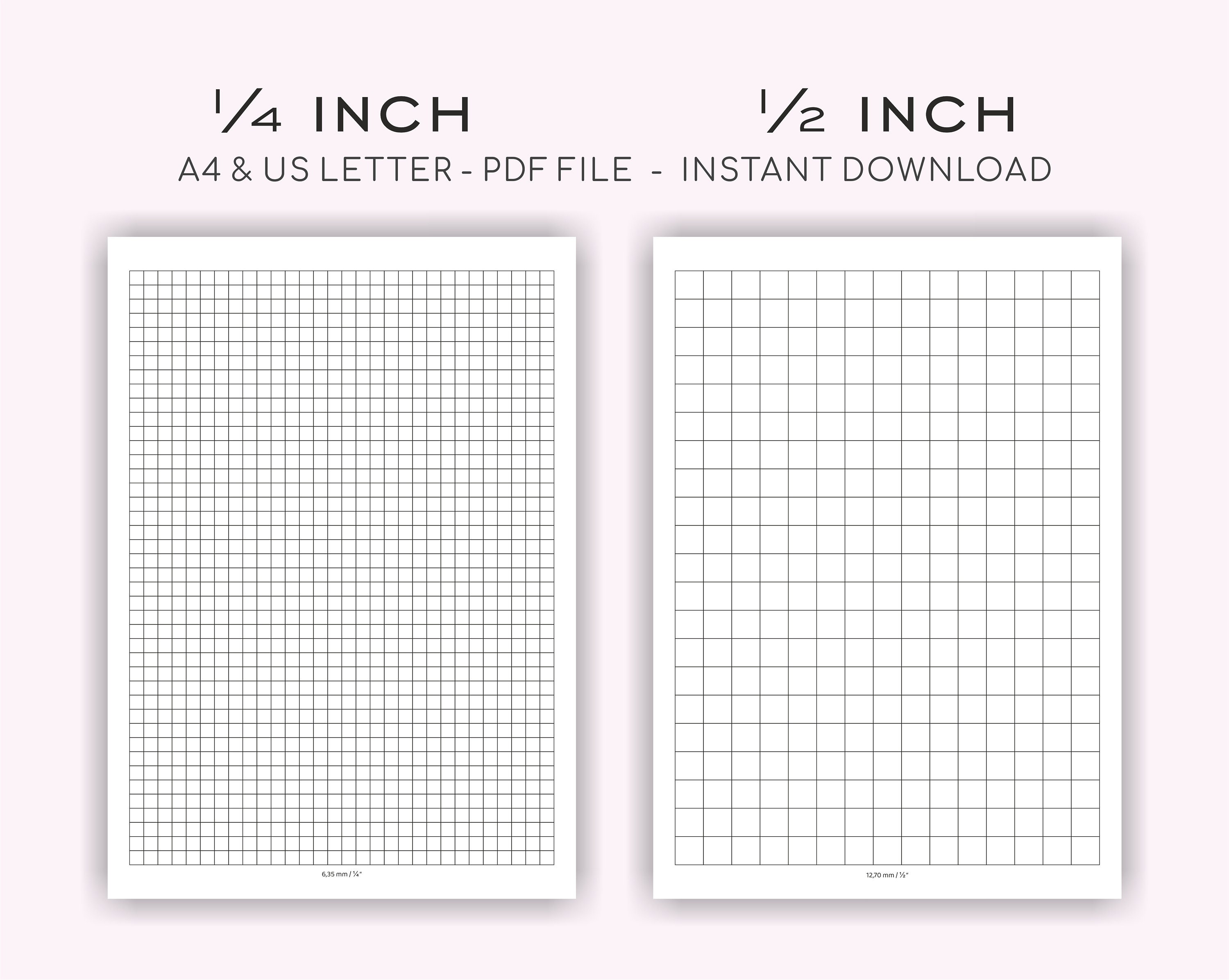 Grid Paper: A4 & Letter Sizes (PDF Templates) Instant Download - Etsy