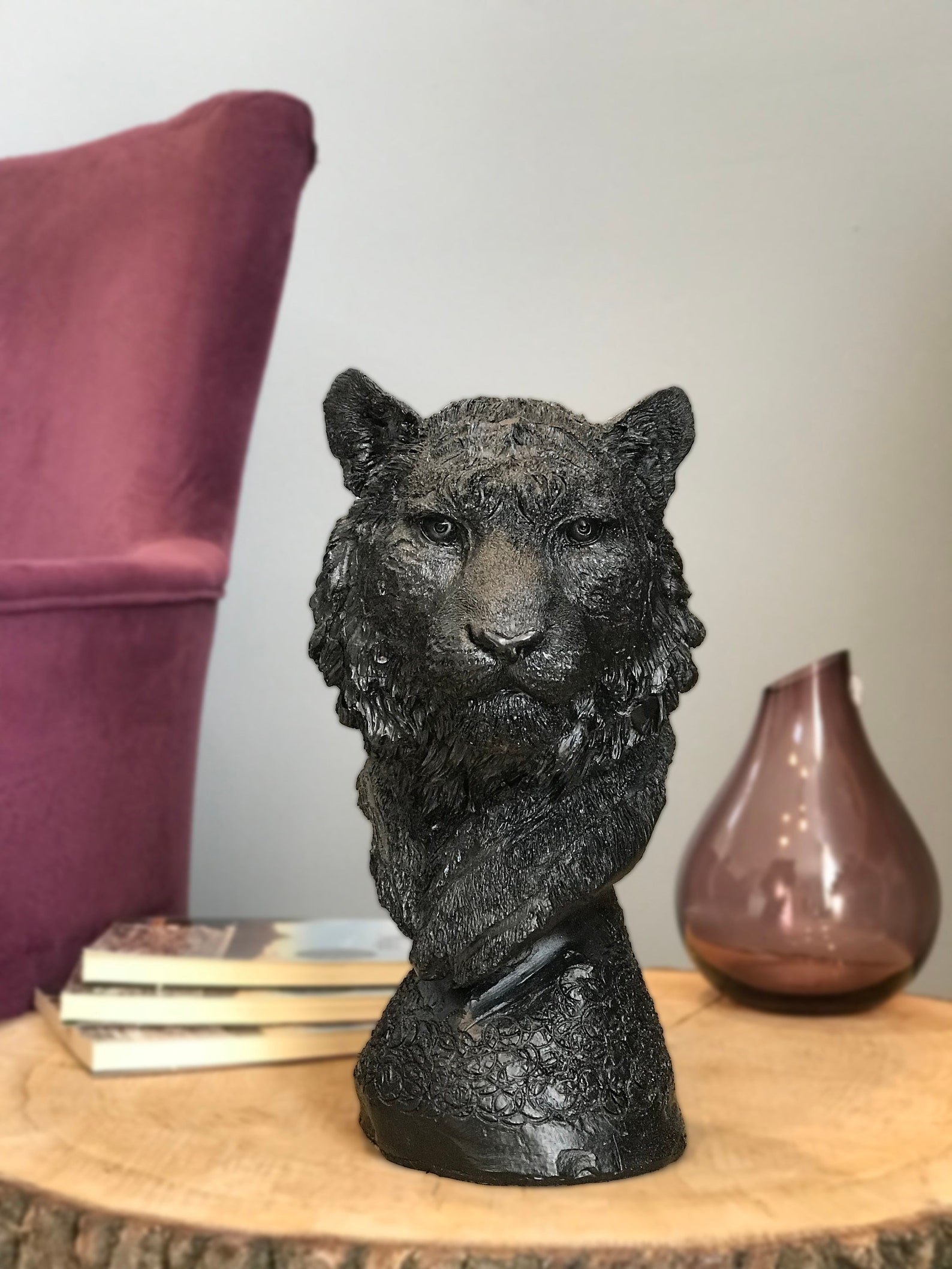 Unique Tiger Head Statue Tiger Bust Tiger Head Sculpture Etsy