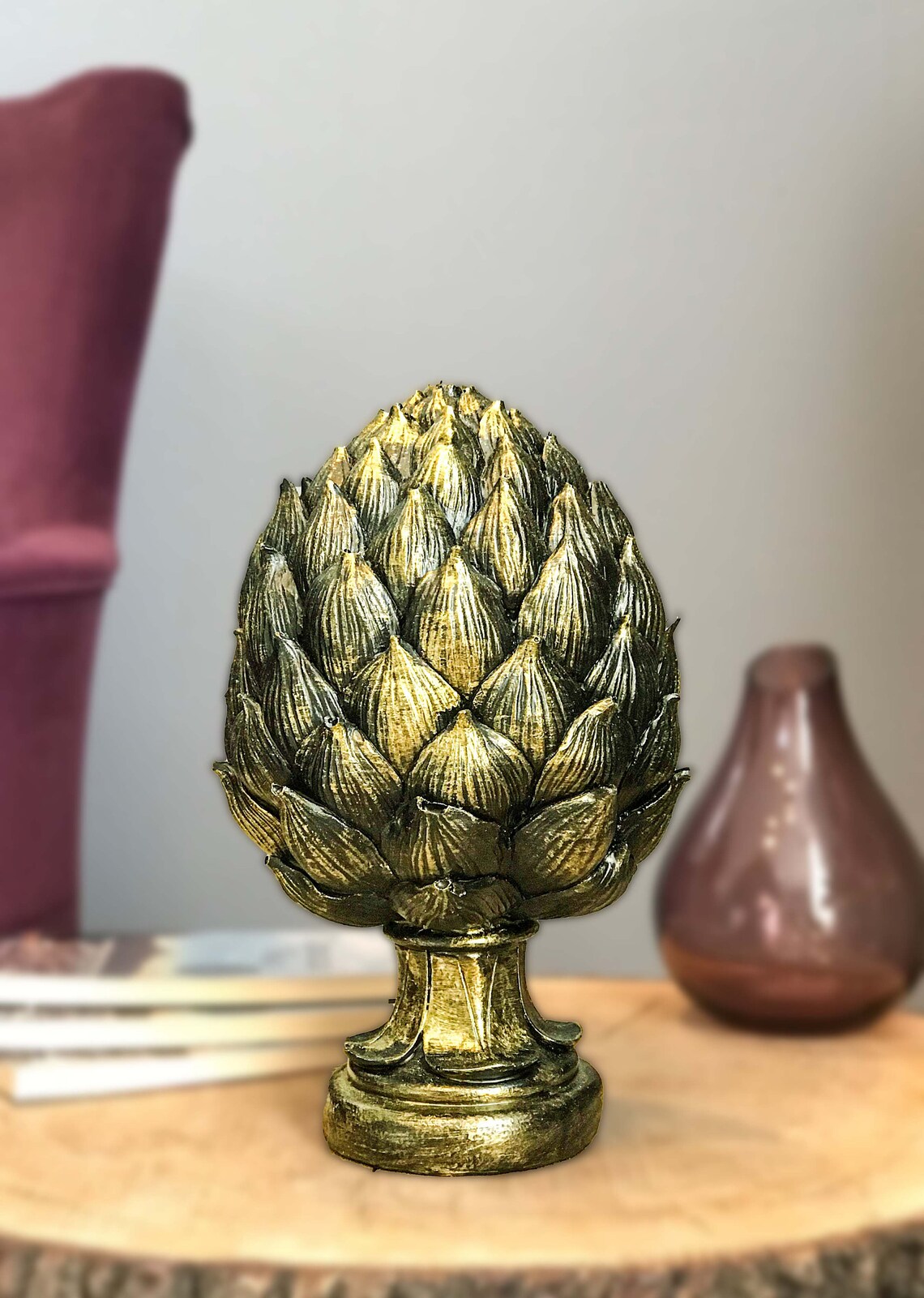 Artichoke Statue Artichoke Trinket Artichoke Sculpture Home Etsy