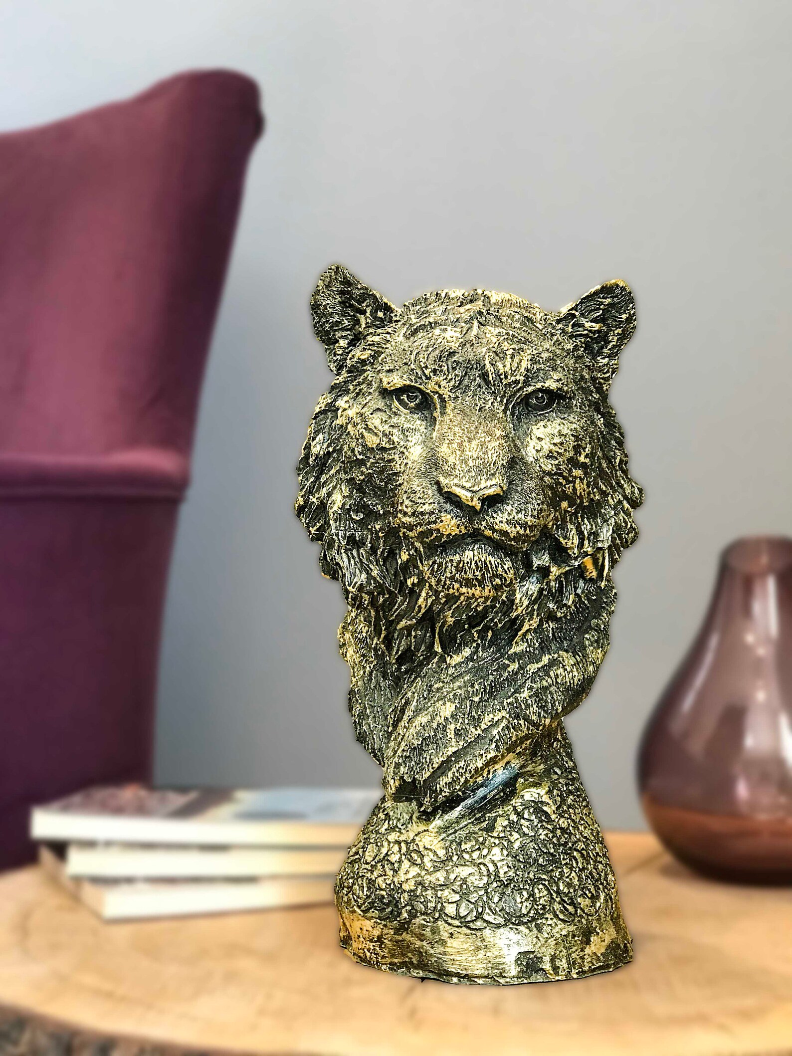 Unique Tiger Head Statue Tiger Bust Tiger Head Sculpture Etsy