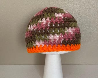 Newborn Crochet Camo Beanie