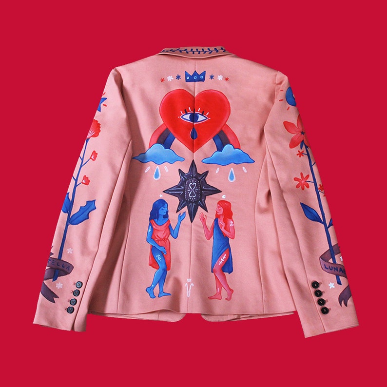 Pink Handpainted Suit 'manon' Etsy