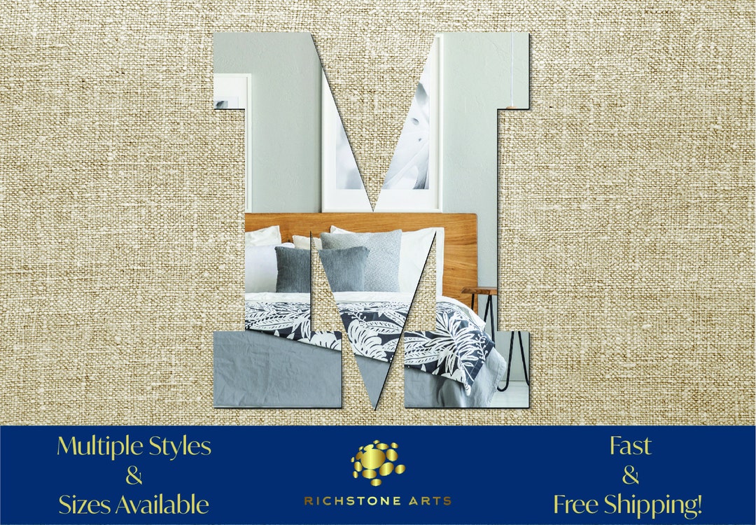 Decorative Letter M Shaped Acrylic Mirror Many Shapes Etsy
