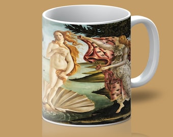 Birth of Venus Mug: Botticelli Renaissance Art, 11oz Ceramic Coffee Cup